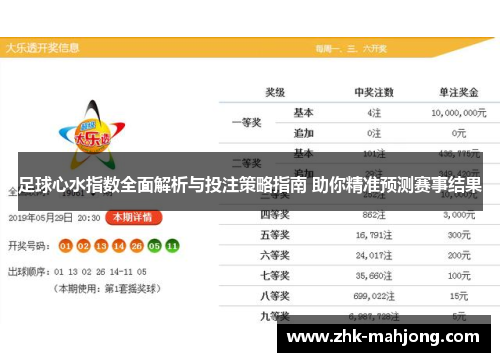 足球心水指数全面解析与投注策略指南 助你精准预测赛事结果 足球心水指数全面解析与投注策略指南 助你精准预测赛事结果